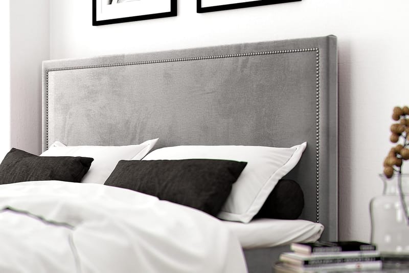 Hilton Luxury Velvet 180x200 - Lysegrå - Møbler - Senger - Kontinentalsenger