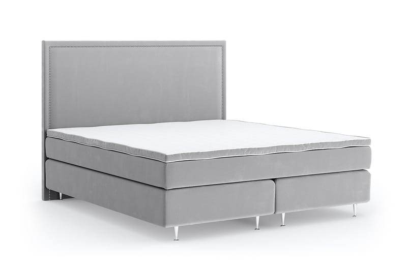 Hilton Luxury Velvet 180x200 - Lysegrå - Møbler - Senger - Kontinentalsenger