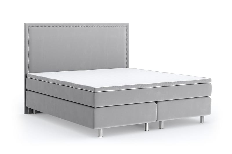 Hilton Luxury Velvet 210x210 - Lysegrå - Møbler - Senger - Kontinentalsenger
