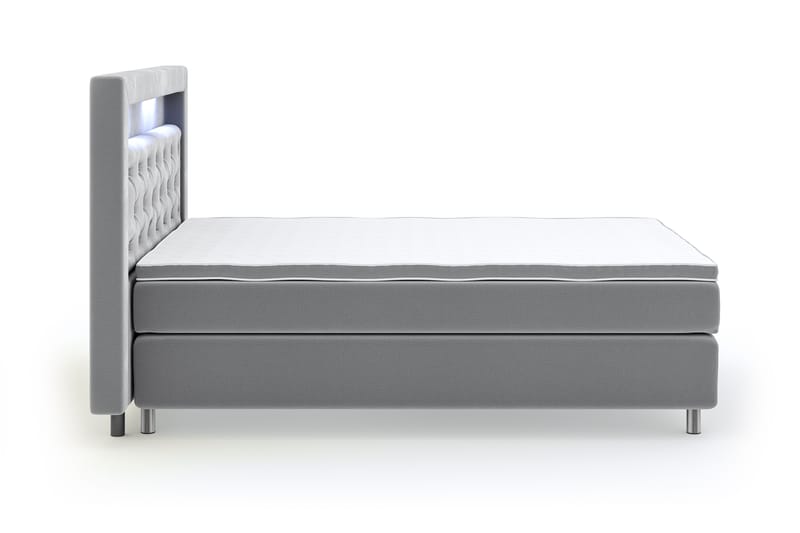 Hilton Luxury Velvet Sengepakke 120x200 - Lysegrå - Møbler - Senger - Komplett sengepakke