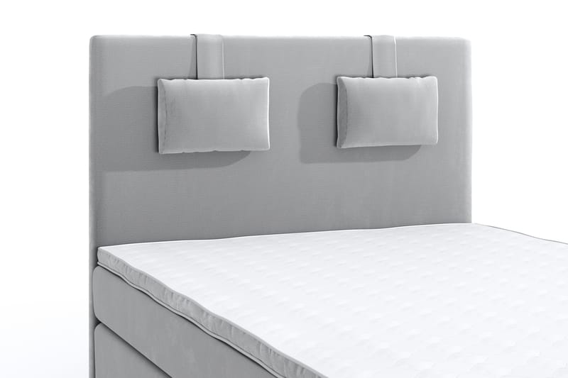 Hilton Luxury Velvet Sengepakke 120x200 - Lysegrå - Møbler - Senger - Komplett sengepakke