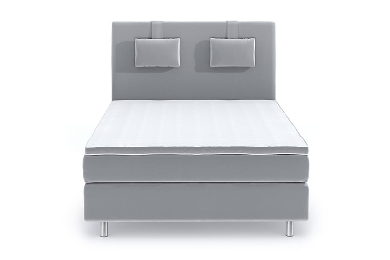 Hilton Luxury Velvet Sengepakke 120x200 - Lysegrå - Møbler - Senger - Komplett sengepakke