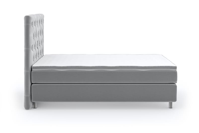 Hilton Luxury Velvet Sengepakke 120x200 - Lysegrå - Møbler - Senger - Komplett sengepakke