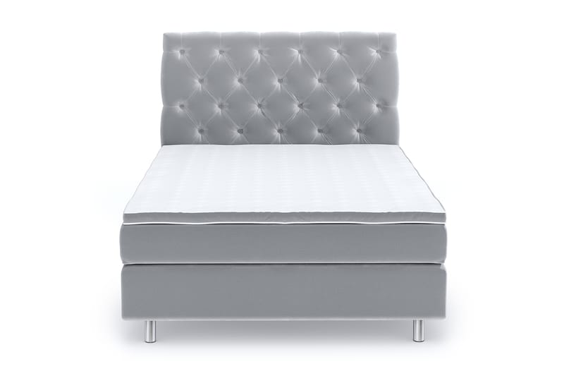 Hilton Luxury Velvet Sengepakke 120x200 - Lysegrå - Møbler - Senger - Komplett sengepakke
