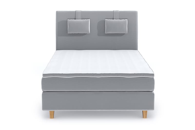 Hilton Luxury Velvet Sengepakke 120x200 - Lysegrå - Møbler - Senger - Komplett sengepakke
