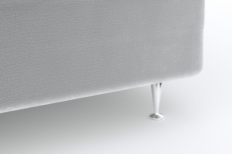Hilton Luxury Velvet Sengepakke 120x200 - Lysegrå - Møbler - Senger - Komplett sengepakke