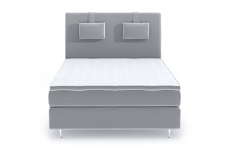 Hilton Luxury Velvet Sengepakke 120x200 - Lysegrå - Møbler - Senger - Komplett sengepakke