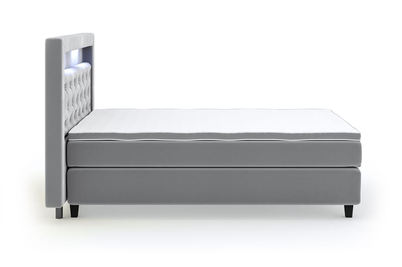 Hilton Luxury Velvet Sengepakke 120x200 - Lysegrå - Møbler - Senger - Komplett sengepakke