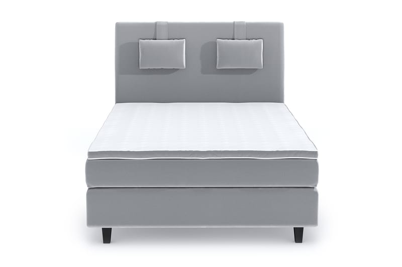 Hilton Luxury Velvet Sengepakke 120x200 - Lysegrå - Møbler - Senger - Komplett sengepakke