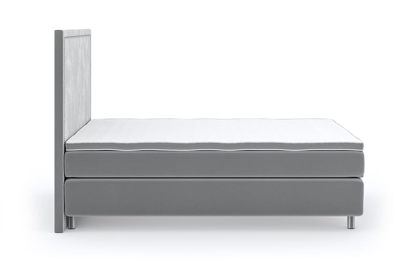 Hilton Luxury Velvet Sengepakke 120x200 - Lysegrå - Møbler - Senger - Komplett sengepakke