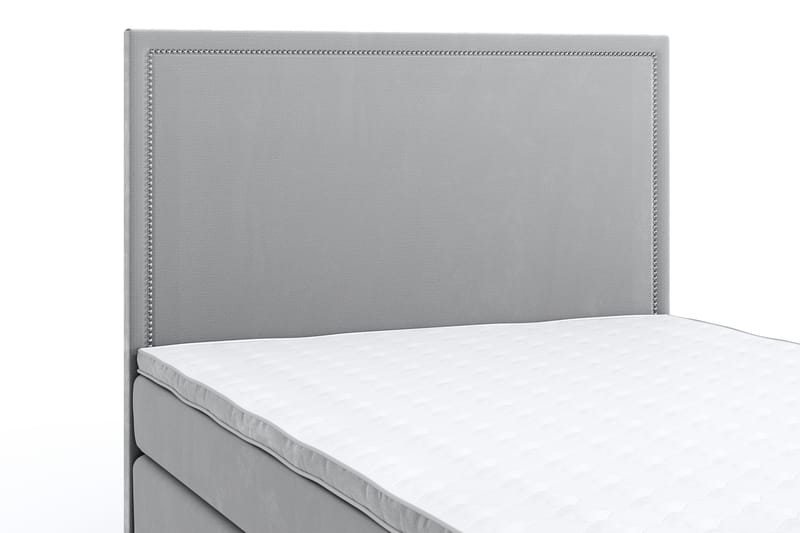 Hilton Luxury Velvet Sengepakke 120x200 - Lysegrå - Møbler - Senger - Komplett sengepakke