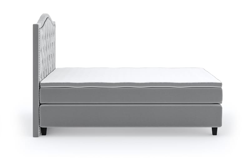Hilton Luxury Velvet Sengepakke 120x200 - Lysegrå - Møbler - Senger - Komplett sengepakke