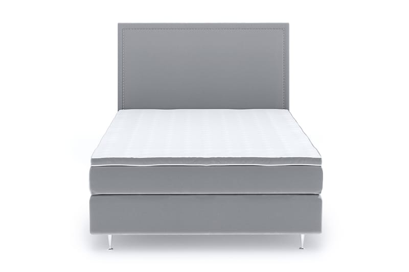 Hilton Luxury Velvet Sengepakke 120x200 - Lysegrå - Møbler - Senger - Komplett sengepakke