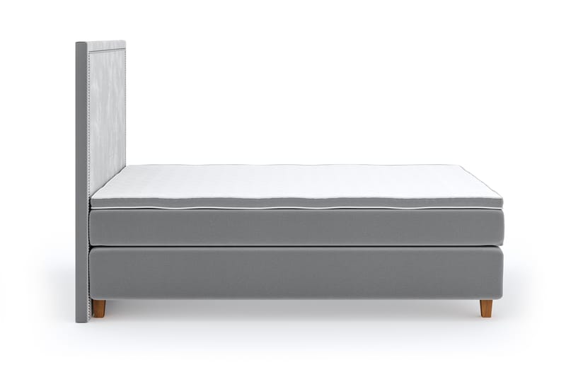 Hilton Luxury Velvet Sengepakke 120x200 - Lysegrå - Møbler - Senger - Komplett sengepakke