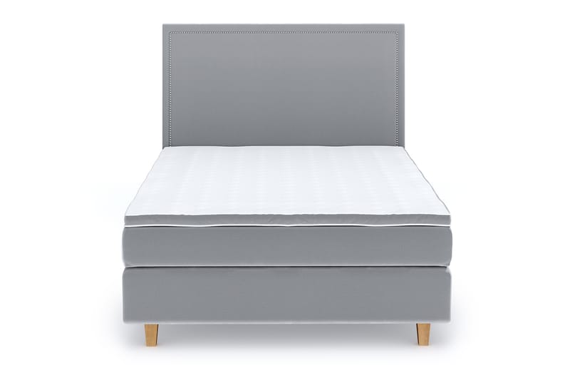 Hilton Luxury Velvet Sengepakke 120x200 - Lysegrå - Møbler - Senger - Komplett sengepakke