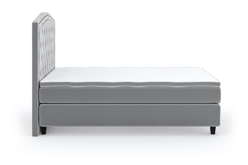 Hilton Luxury Velvet Sengepakke 120x200 - Lysegrå - Møbler - Senger - Komplett sengepakke