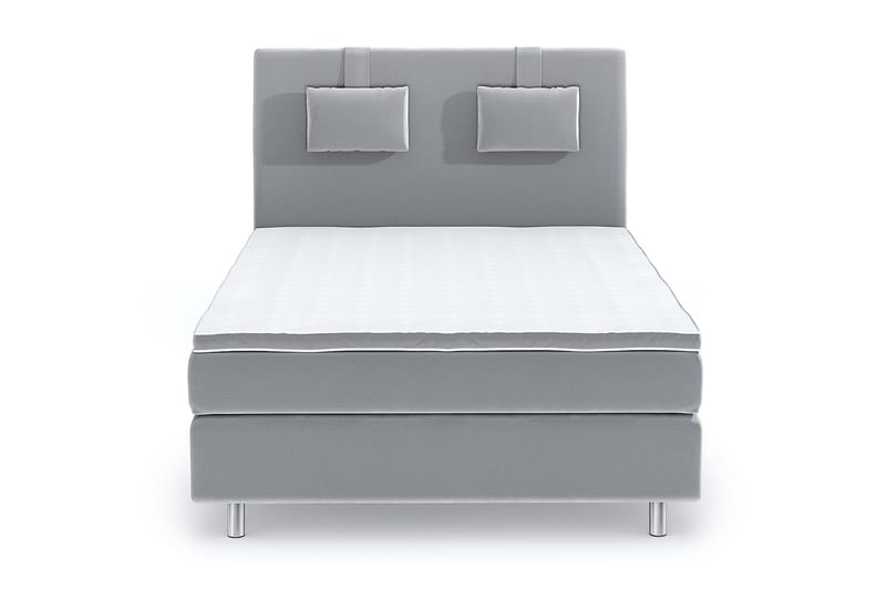 Hilton Luxury Velvet Sengepakke 140x200 - Lysegrå - Møbler - Senger - Komplett sengepakke