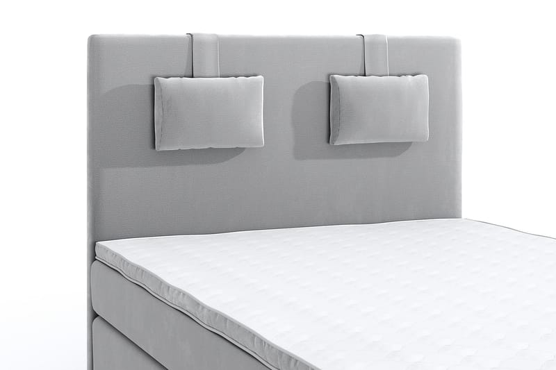 Hilton Luxury Velvet Sengepakke 140x200 - Lysegrå - Møbler - Senger - Komplett sengepakke