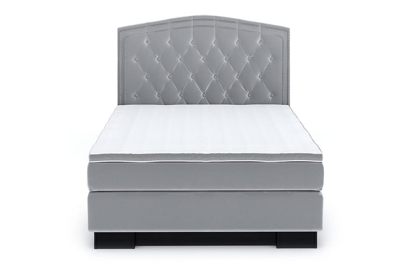 Hilton Luxury Velvet Sengepakke 140x200 - Lysegrå - Dobbeltsenger - Komplett sengepakke - Kontinentalsenger