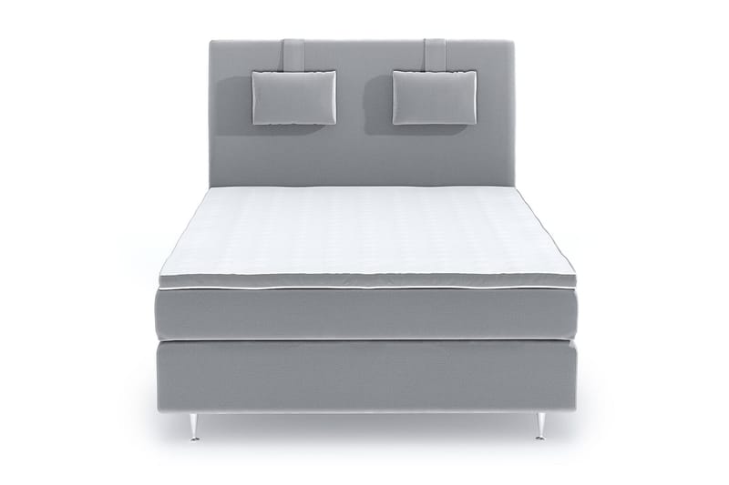 Hilton Luxury Velvet Sengepakke 140x200 - Lysegrå - Møbler - Senger - Komplett sengepakke