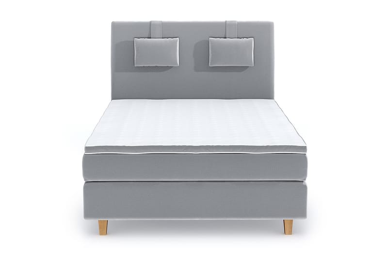 Hilton Luxury Velvet Sengepakke 140x200 - Lysegrå - Møbler - Senger - Komplett sengepakke