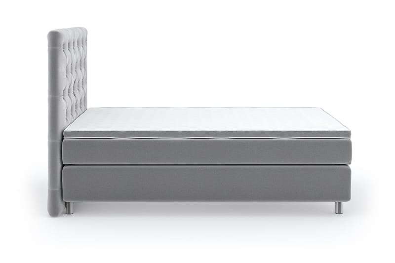 Hilton Luxury Velvet Sengepakke 140x200 - Lysegrå - Møbler - Senger - Komplett sengepakke