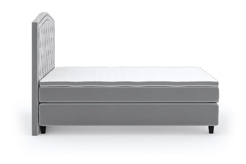 Hilton Luxury Velvet Sengepakke 140x200 - Lysegrå - Møbler - Senger - Komplett sengepakke