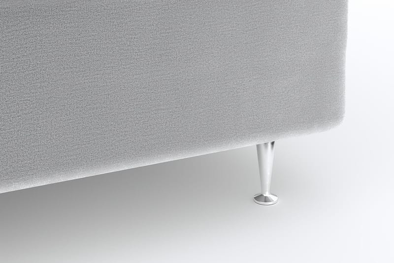 Hilton Luxury Velvet Sengepakke 140x200 - Lysegrå - Møbler - Senger - Komplett sengepakke