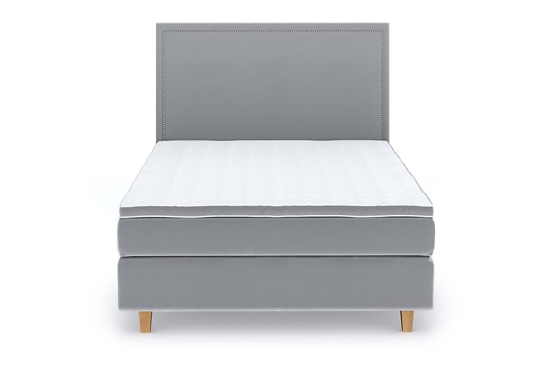 Hilton Luxury Velvet Sengepakke 140x200 - Lysegrå - Møbler - Senger - Komplett sengepakke