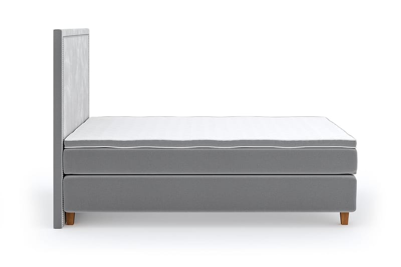 Hilton Luxury Velvet Sengepakke 140x200 - Lysegrå - Møbler - Senger - Komplett sengepakke