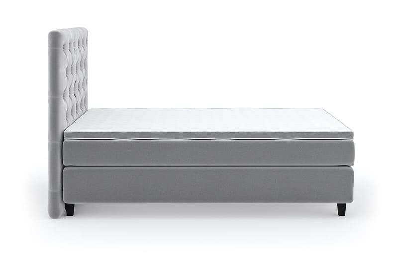 Hilton Luxury Velvet Sengepakke 140x200 - Lysegrå - Møbler - Senger - Komplett sengepakke