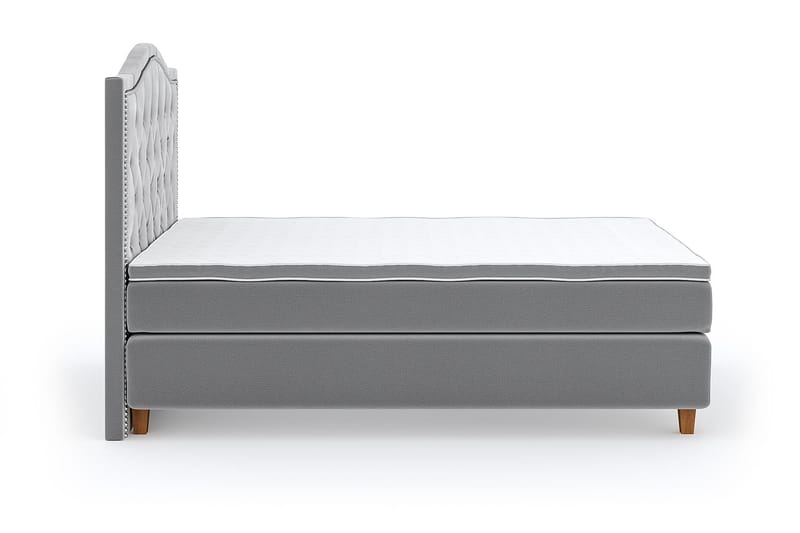 Hilton Luxury Velvet Sengepakke 140x200 - Lysegrå - Møbler - Senger - Komplett sengepakke