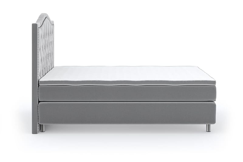 Hilton Luxury Velvet Sengepakke 140x200 - Lysegrå - Møbler - Senger - Komplett sengepakke