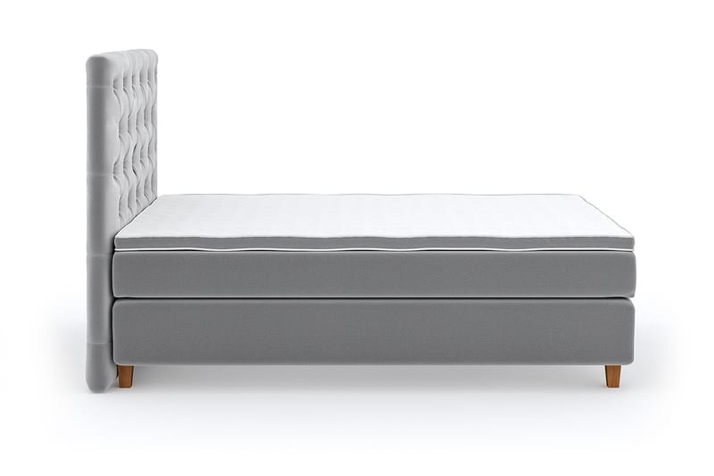 Hilton Luxury Velvet Sengepakke 140x200 - Lysegrå - Møbler - Senger - Komplett sengepakke