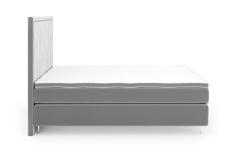 Hilton Luxury Velvet Sengepakke 160x200 - Lysegrå - Komplett sengepakke - Kontinentalsenger - Dobbeltsenger
