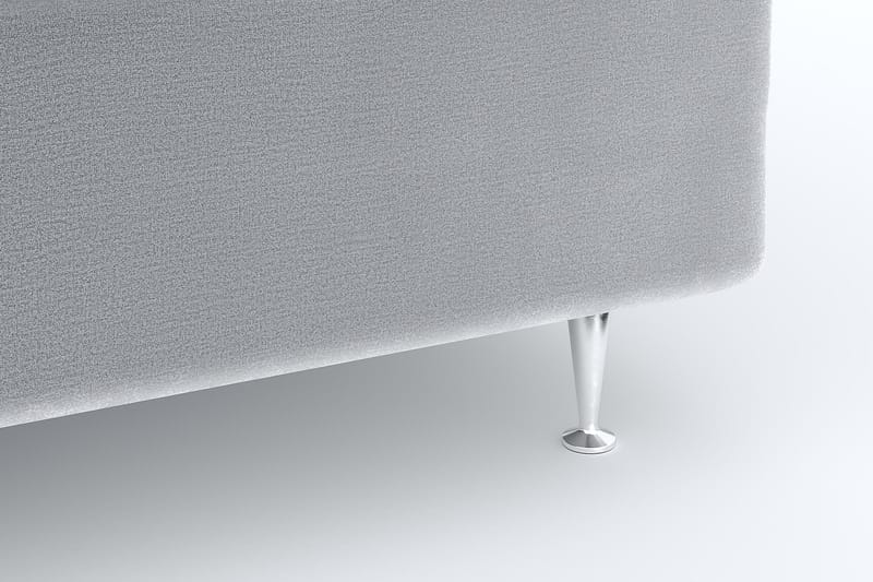 Hilton Luxury Velvet Sengepakke 160x200 - Lysegrå - Møbler - Senger - Komplett sengepakke