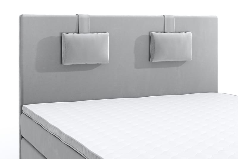 Hilton Luxury Velvet Sengepakke 180x200 - Lysegrå - Møbler - Senger - Komplett sengepakke