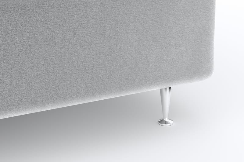 Hilton Luxury Velvet Sengepakke 180x200 - Lysegrå - Møbler - Senger - Komplett sengepakke
