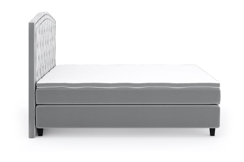 Hilton Luxury Velvet Sengepakke 180x200 - Lysegrå - Møbler - Senger - Komplett sengepakke