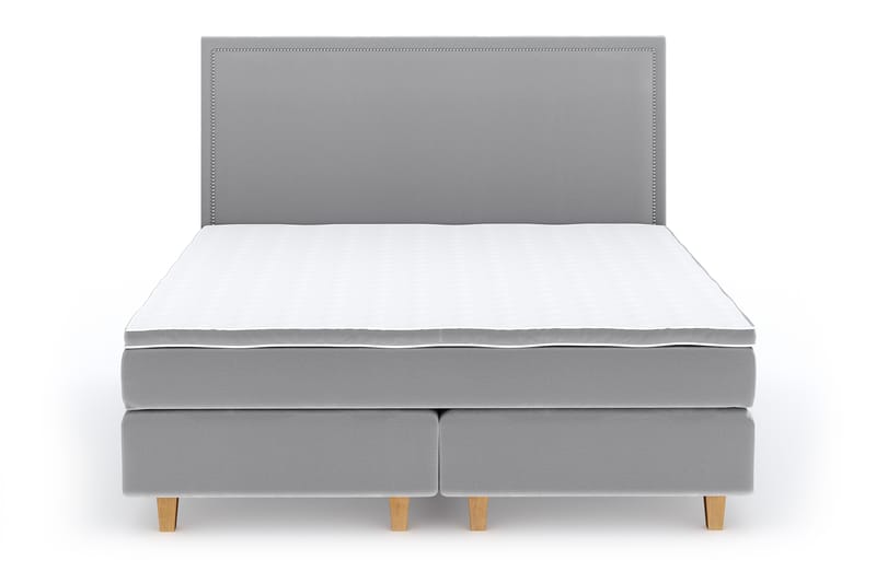 Hilton Luxury Velvet Sengepakke 180x200 - Lysegrå - Møbler - Senger - Komplett sengepakke