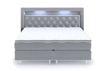 Hilton Luxury Velvet Sengepakke 180x200 - Lysegrå - Møbler - Senger - Komplett sengepakke