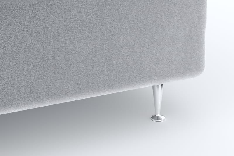 Hilton Luxury Velvet Sengepakke 180x200 - Lysegrå - Møbler - Senger - Komplett sengepakke
