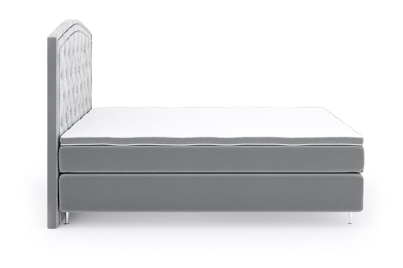 Hilton Luxury Velvet Sengepakke 180x200 - Lysegrå - Møbler - Senger - Komplett sengepakke