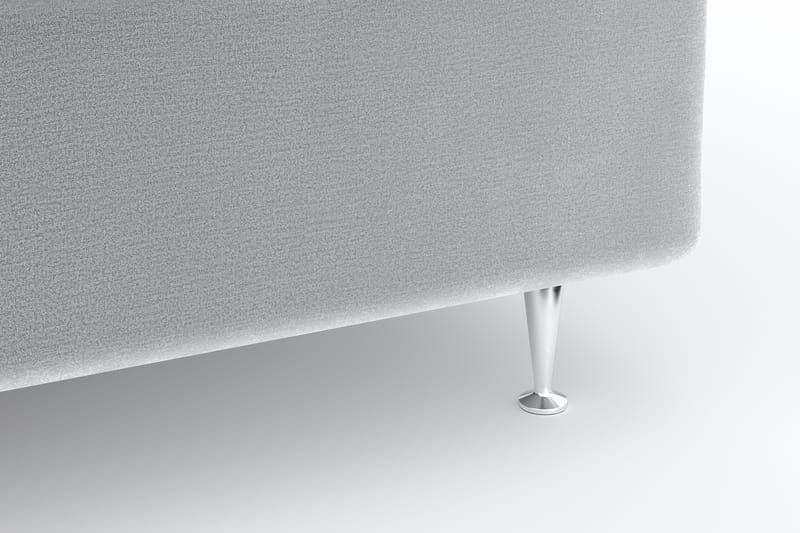 Hilton Luxury Velvet Sengepakke 180x200 - Lysegrå - Møbler - Senger - Komplett sengepakke