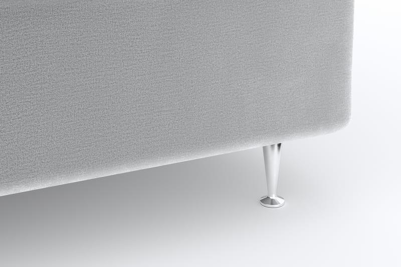 Hilton Luxury Velvet Sengepakke 180x200 - Lysegrå - Møbler - Senger - Komplett sengepakke