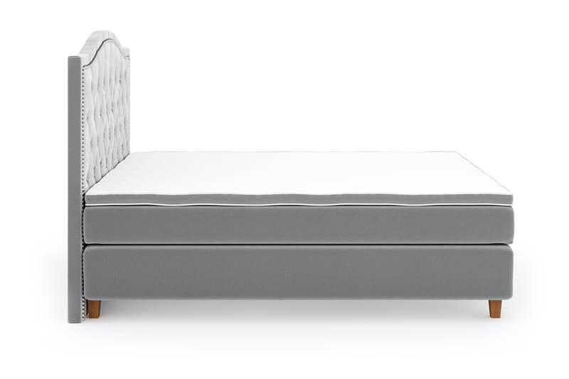 Hilton Luxury Velvet Sengepakke 180x200 - Lysegrå - Møbler - Senger - Komplett sengepakke