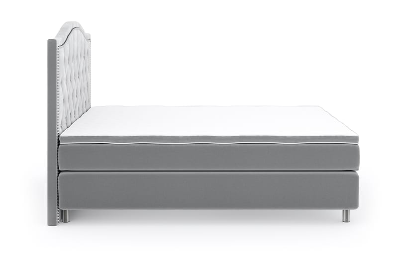 Hilton Luxury Velvet Sengepakke 180x200 - Lysegrå - Møbler - Senger - Komplett sengepakke