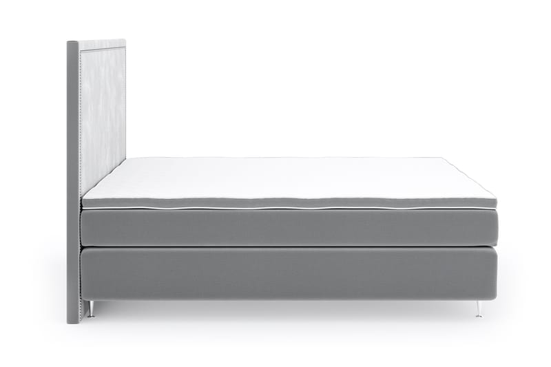 Hilton Luxury Velvet Sengepakke 180x200 - Lysegrå - Møbler - Senger - Komplett sengepakke