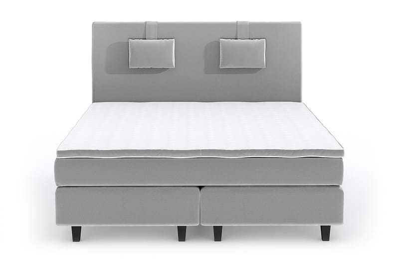 Hilton Luxury Velvet Sengepakke 210x210 - Lysegrå - Møbler - Senger - Komplett sengepakke