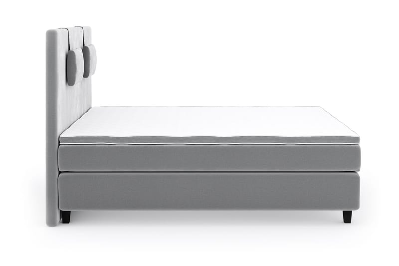 Hilton Luxury Velvet Sengepakke 210x210 - Lysegrå - Møbler - Senger - Komplett sengepakke